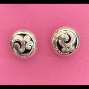 Brighton silver toned post earrings